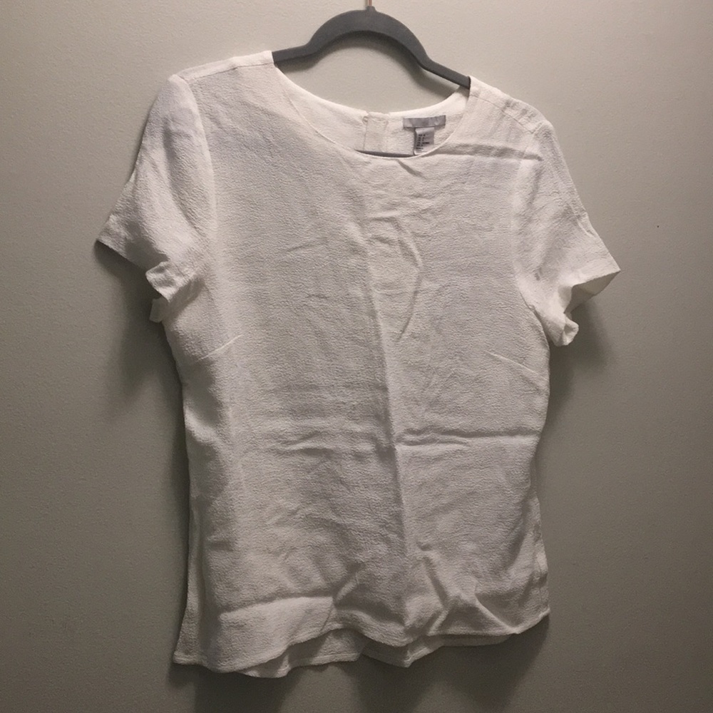 H&M crepe like blouse with gold zipper